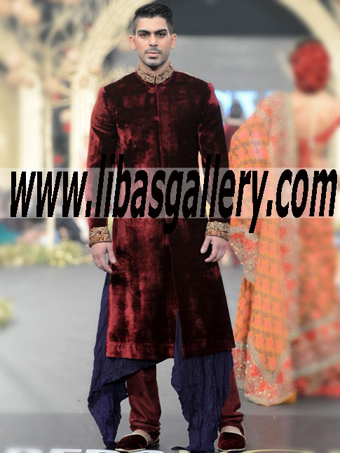 Designer HSY Wedding Sherwani Online|HSY Grooms Sherwanis|HSY Sherwani for Men London, Manchester, Birmingham, Slough, Southall, Wembley UK